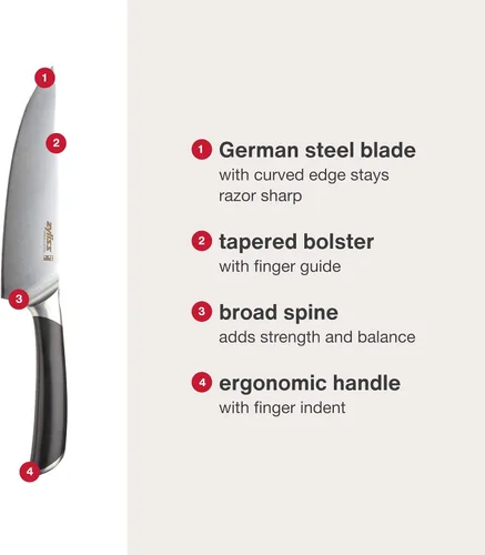 Miniatura 4 de Zyliss Comfort Pro Cuchillo de pelar - Cuchillo de verduras y frutas de espiga completa - Cuchillo de pelar y pelar de acero inoxidable endurecido
