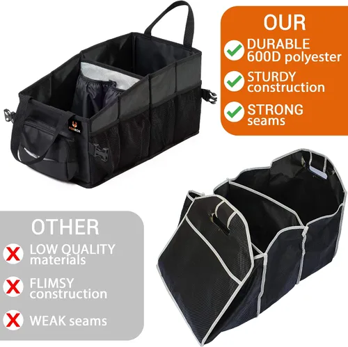 Miniatura 5 de FoxBox Organizador de asiento de coche y maletero, almacenamiento de asiento delantero o trasero de SUV, piso del pasajero, organización debajo