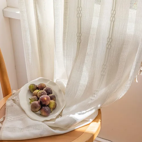 Miniatura 50 de Cortinas florales de granja semiopacas para sala de estar, de 63 pulgadas de largo, mezcla de lino y algodón, paneles de cortina de ventana cortos