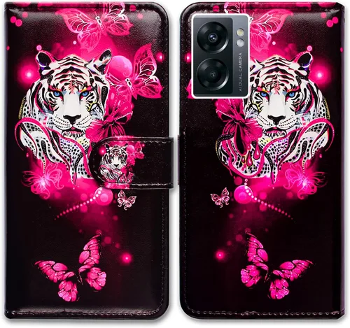 Miniatura 13 de Bcov Funda para OnePlus Nord N300 5G, diseño de pájaro negro y verde con tapa para teléfono con ranura para tarjeta y soporte para OnePlus Nord N300