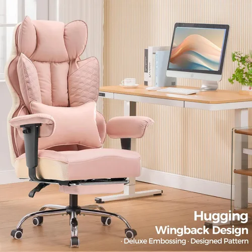 Miniatura 3 de COMHOMA Silla de oficina de escritorio, sillas de oficina grandes y altas, sillas ergonómicas para juegos con asiento ancho, silla de respaldo alto