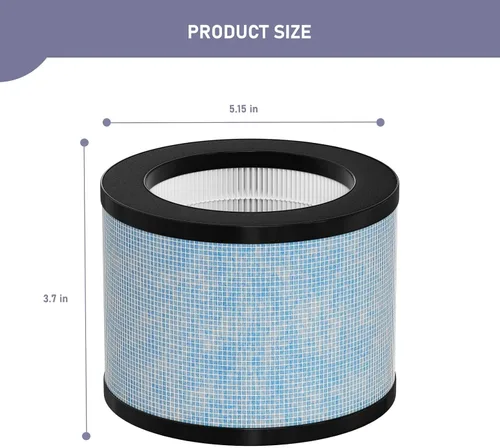 Miniatura 4 de TZ-K1 DH-JH01 Filtro de repuesto HEPA compatible con AROEVE MK01 MK06 MG01JH, ToLife TZ-K1, FreAire KN6391 y Kloudi DH-JH01 purificador