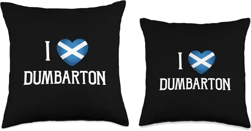 Miniatura 3 de I Love Dumbarton Scotland Flag Heart Saltire Scottish Throw Pillow