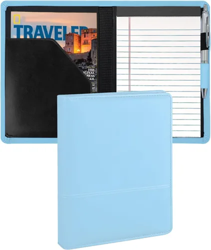 Miniatura 15 de Gorbado Carpeta para portafolio o cartera, mini carpeta de 5 x 8 pulgadas, bloc de escritura legal, carpeta organizadora de documentos A5 para Negro