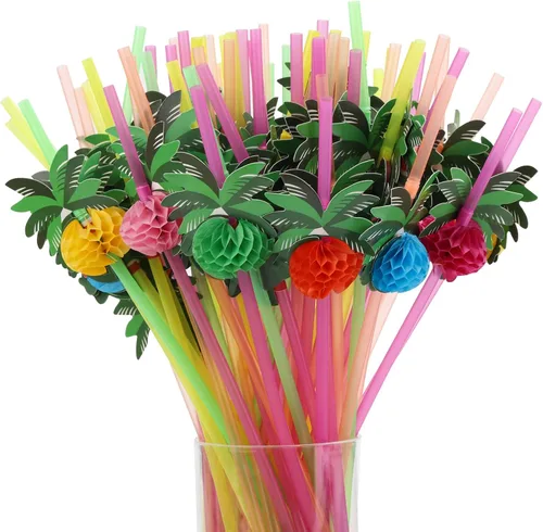 Miniatura 12 de 200 pajitas de papel biodegradables multicolor para suministros de fiesta, cumpleaños, novia/baby shower, decoraciones de Navidad y celebraciones