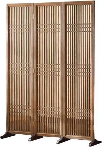 Miniatura 13 de 2 3 4 5 6 8 10 paneles de madera para pared de división de habitación, pantallas de privacidad plegables con base desmontable, para el hogar, hotel