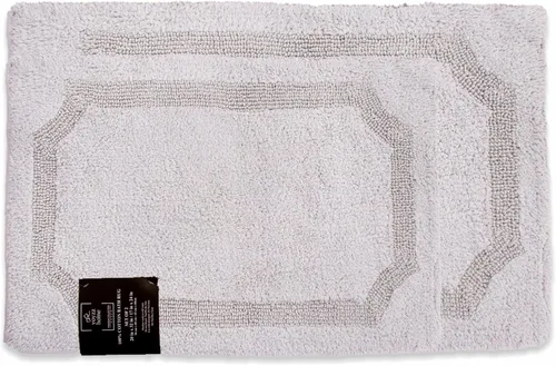 Miniatura 8 de voyzz home Juego de 2 alfombras de baño reversibles de 20 x 32 pulgadas a 17 x 24 pulgadas, 100 % algodón copetudo a mano, suaves y absorbentes