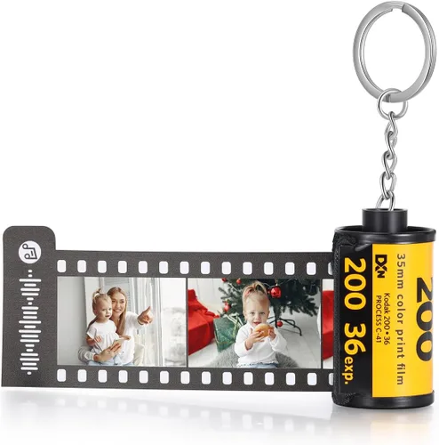 Miniatura 9 de Llaveros personalizados con fotos, llavero personalizado con rollo de película de cámara de imagen, regalo para novio