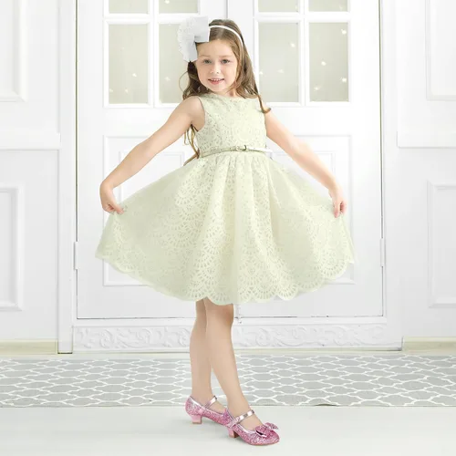Miniatura 131 de PANDANINJIA Vestido de jada para niñas y niños pequeños, zapatos de princesa Mary Jane con tacones con lazo para fiesta, boda, boda