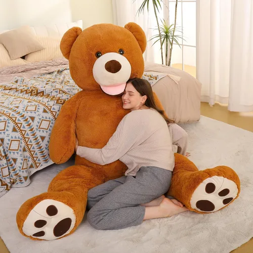 Miniatura 10 de MorisMos Oso de peluche gigante, animales de peluche grandes de 39 pulgadas con huellas grandes, osos de peluche, regalo para niños, morado