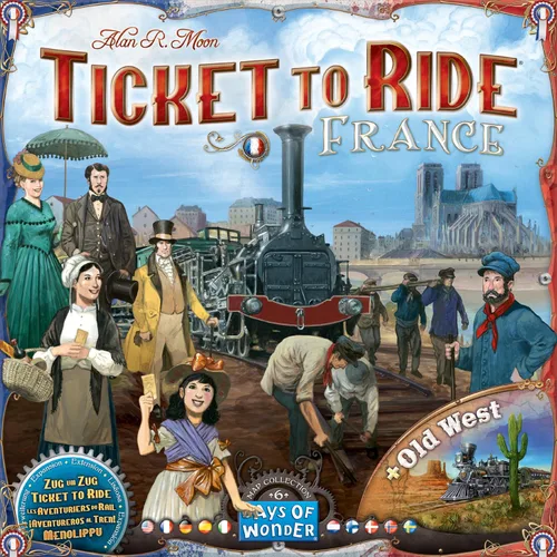 Miniatura 2 de Asmodee Ticket to Ride France + expansión del juego de mesa Old West: juego de estrategia de ruta de tren, divertido juego familiar para niños