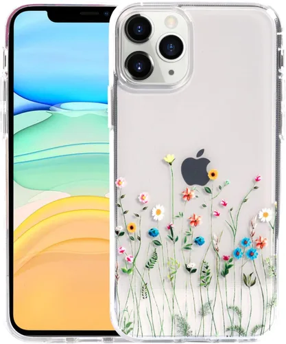 Miniatura 8 de Funda de flores para iPhone 11 Pro (5.8 pulgadas), patrón floral transparente y delgado, diseño femenino ultrafino, a prueba de golpes, parte