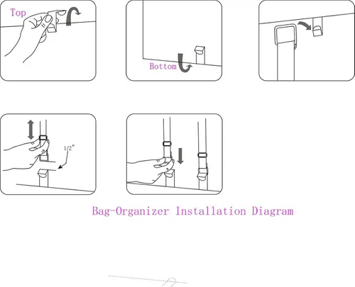 Miniatura 5 de INOGIH Estante organizador de bolsas, soporte para colgar bolsos, almacenamiento sobre el armario de la puerta