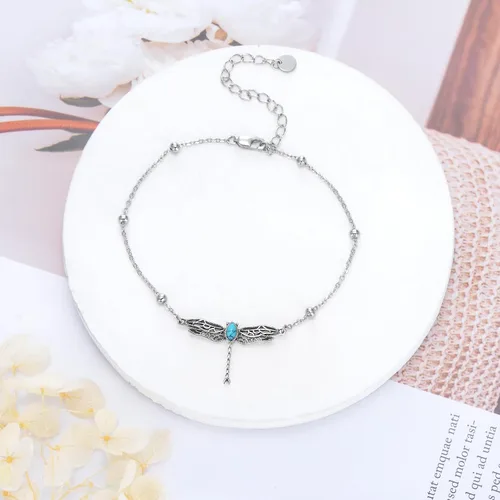 Miniatura 4 de Pulsera de plata esterlina S925 ajustable con perlas, girasol, libélula y libélula, regalos de joyería de cumpleaños para mujeres, hija, novia