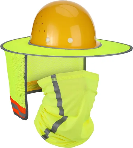 Miniatura 8 de SATINIOR 2 unidades de casco de protección solar para el cuello, alta visibilidad, malla de ala completa, protección solar y polaina para el cuello