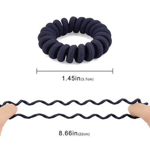 Miniatura 2 de Lazos para el cabello en espiral para soportes gruesos para cola de caballo (paño marino, 12 piezas) – sin arrugas para todo tipo de cabello Tela