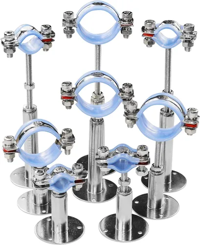 Miniatura 7 de AKIHISA Colgador de anillo de soporte de tubo de montaje en pared de 1-1/4 a 1-11/32 pulgadas, 2 abrazaderas ajustables de acero inoxidable