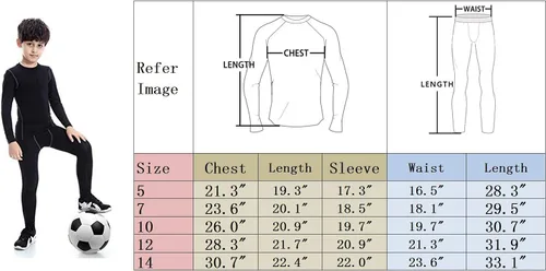 Miniatura 6 de Camiseta y pantalones de compresión de fútbol para niños y jóvenes, camisas atléticas de manga larga, mallas deportivas de fútbol, conjunto de capa