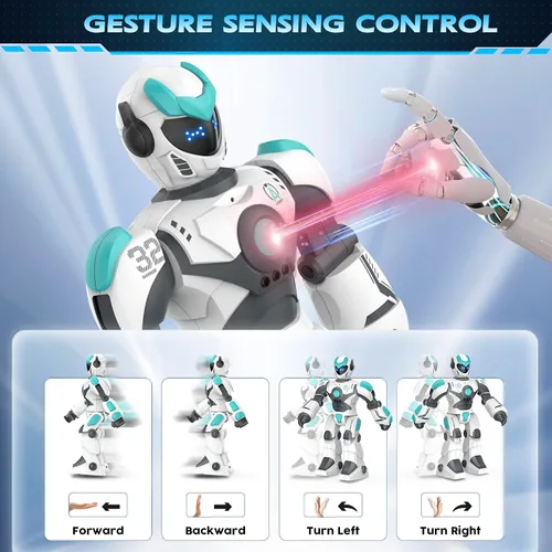 Miniatura 3 de VATOS - Robot a control remoto para niños extra grande, juguete RC programable de 15.4" con canto, baile, detección de gestos y control de voz