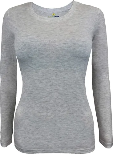 Miniatura 56 de Natural Uniforms Camiseta Under Scrub para mujer, cuello redondo, manga larga, paquete de 3, paquete múltiple de 3