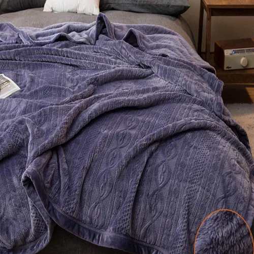 Miniatura 10 de Funda de cama, sofá de siesta, manta ligera y acogedora para el hogar, manta de franela suave reversible lavable