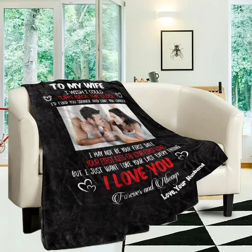 Miniatura 3 de WSYEAR Manta personalizada con fotos, regalo personalizado para parejas, manta con fotos personalizada, regalo de cumpleaños con texto en inglés "I