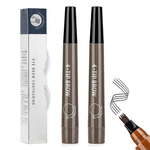 Miniatura 7 de 2 bolígrafos de contorno de cejas Microblading, lápiz mágico impermeable 3D para cejas, 4 puntas, lápiz de cejas mágico, de larga duración y a Marrón