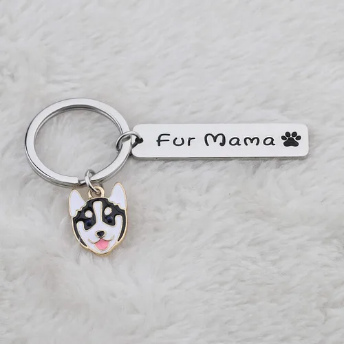 Miniatura 4 de BEKECH perro mamá regalo piel mamá llavero huella huella perro amante joyería perro perro persona regalo mamá perro regalo