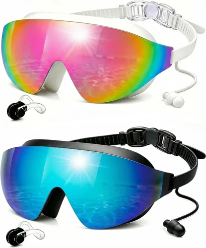 Miniatura 8 de Swim Goggles 2 Pack, Wide View Anti Fog&UV Swimming Goggles for Audlt, No Leak Pool Beach Essentials for Men Women
