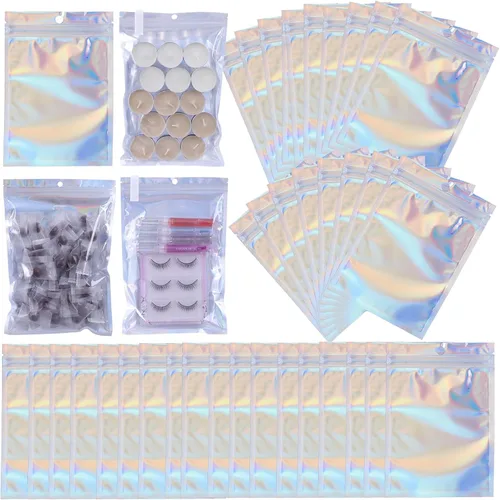 Miniatura 3 de 350 bolsas de Mylar para almacenamiento de alimentos, bolsa de Mylar de 4 x 6 pulgadas con ventana, bolsas resellables negras para pequeñas