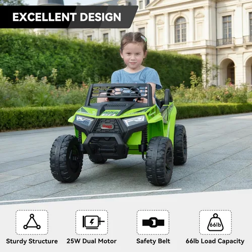 Miniatura 2 de TOBBI - Auto de juguete de 12V para paseo infantil, camión eléctrico todo terreno para niños, vehículo de 4 ruedas con batería, 2 motores duales