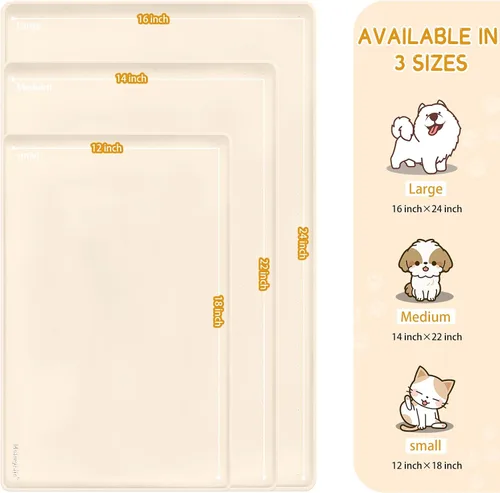 Miniatura 3 de MateeyLife Tapete de Silicona para Comida de Gatos y Perros para Pisos Impermeable, Tapetes Antideslizantes para Tazones de Perros para Comida