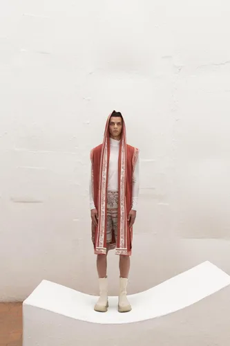 Miniatura 8 de CHEKANKA SAN Chaleco unisex KAN IvoryShedron Chaleco oversize de diseño mexicano con raíces étnicas