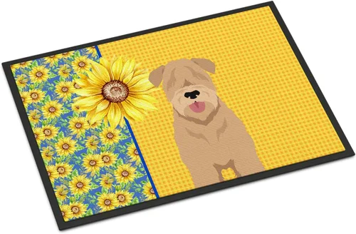 Miniatura 99 de Caroline's Treasures WDK5313MAT Airedale Terrier - Tapete para puerta delantera de 18 x 27 pulgadas, diseño de girasoles de verano, para entrada