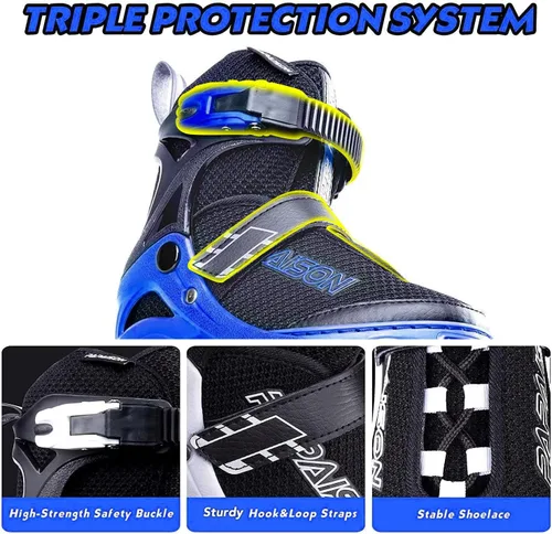 Miniatura 5 de PAPAISON Patines en línea ajustables para niños y adultos con ruedas completamente iluminadas, patines de ruedas para exteriores para niñas y niños