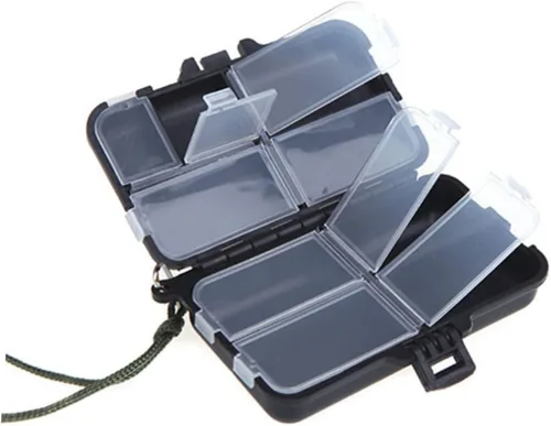 Miniatura 4 de INOOMP Caja de almacenamiento rosa para accesorios de pesca con mosca, caja de aparejos de pesca de plástico, 9 compartimentos