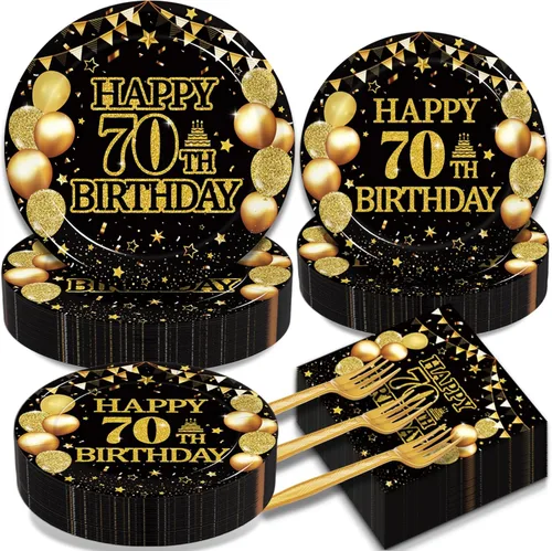 Miniatura 10 de Juego de vajilla de 200 piezas para fiesta de cumpleaños número 30, suministros de decoración de fiesta de cumpleaños de 1995 para hombres