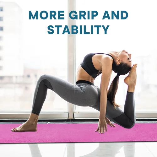 Miniatura 6 de Toallas de yoga, toalla antideslizante para esterilla de yoga caliente con puntos de agarre, manta de yoga de microfibra suave súper absorbente