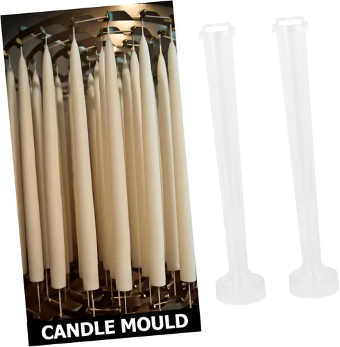 Miniatura 9 de FOMIYES Moldes de resina, 2 moldes cónicos de plástico para velas de plástico, moldes cónicos para velas grandes, suministros de fabricación