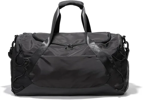 Bolsa de gimnasio para mujeres y hombres, bolsa de lona para viajes con compartimento para zapatos y bolsillo húmedo, bolsa pequeña de mano para