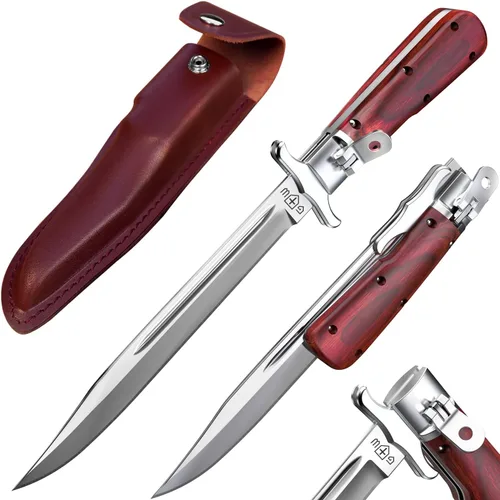 Miniatura 13 de Grand Way Cuchillo plegable de hoja larga – Cuchillos afilados para caza, senderismo, campamento, supervivencia táctica y trabajo para hombres y 1.