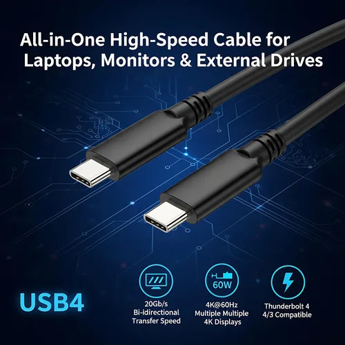 Miniatura 4 de Cable de enlace USB 4.0 a USB C (16.5 pies), cable USB C de carga rápida de 20 Gbps 100 W, pantalla HD de 8K, compatible con Oculus/Meta Quest