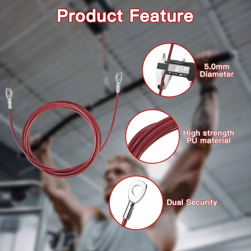 Miniatura 2 de Replacement Cables for Home Gym, Fitness Pulley Cable, Weight Machine Replacement Cable -Thick 5mm(0.2inch) Heavy Duty Steel Wire Rope for Home Gym