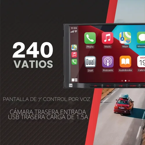 Miniatura 3 de Dual Electronics DCPA71 Estéreo de coche de 7 pulgadas con certificación Apple Carplay Android Auto Radio de estéreo de coche de pantalla táctil