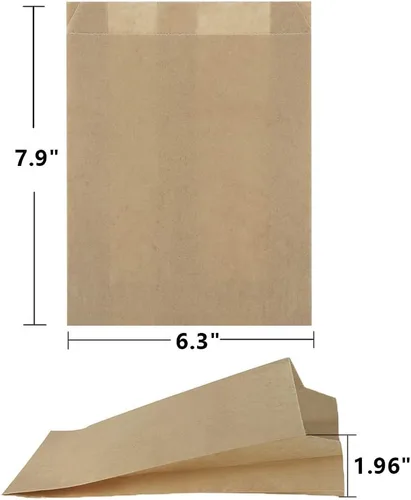 Miniatura 2 de BagDream Bolsas de papel para sándwich de 7.9 x 6.3 x 1.96 pulgadas, 200 unidades, bolsas de papel reciclables para cocina, sellables
