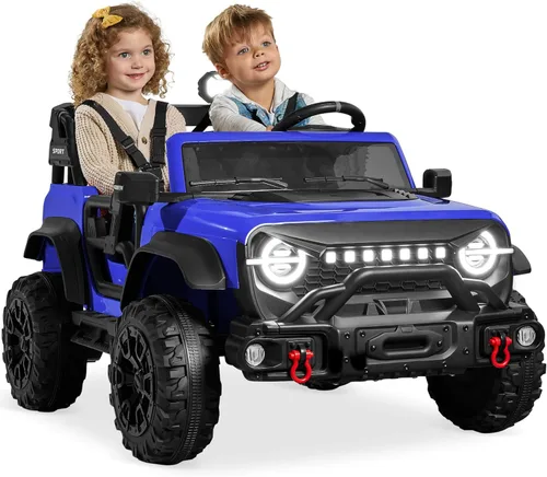 Miniatura 22 de Best Choice Products Camión de paseo para niños de 12 V, auto de juguete con batería con suspensión de resorte, control remoto, 3 velocidades, luces