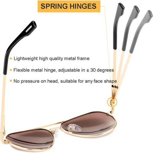 Miniatura 185 de Gleyemor Lentes de sol polarizados estilo aviador para niños y niñas, jóvenes, adolescentes, dos tamaños de 1.969 in y 2.047 in