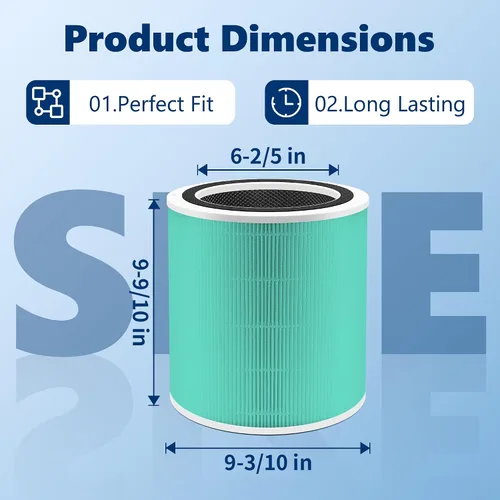 Miniatura 8 de Filtro de reemplazo para absorbente de toxinas Core 400S para purificador de aire inteligente WiFi LEVOIT Core 400S, Filtro de reemplazo H13 True