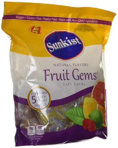 Miniatura 3 de Sunkist Fruit Gems - Caramelos suaves, sabores naturales surtidos, 2 libras