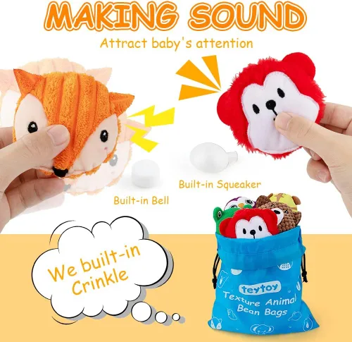Miniatura 4 de teytoy Bolsitas Sensoriales para Niños Paquete de 10, Bolsitas Sensoriales con Textura, Juguetes Sensoriales para Autismo, Juguetes Sensoriales